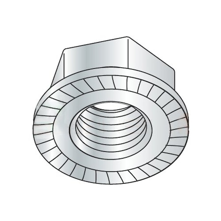 Newport Fasteners Serrated Lock Nut, 1/4"-20, Steel, Zinc Plated, 0.14 in Ht, 2000 PK 797676